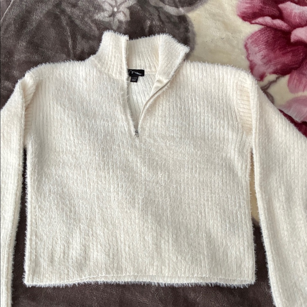 Art Class White Half-Zip Sweater